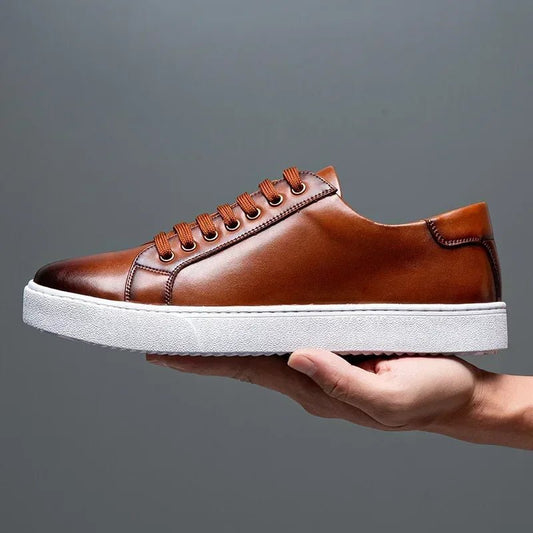 British Style Polishing Casual Soft Sole Small White Shoes for Men Extra Large Men's Shoes 2024 Spring New Trendy Board Shoes - Xlam