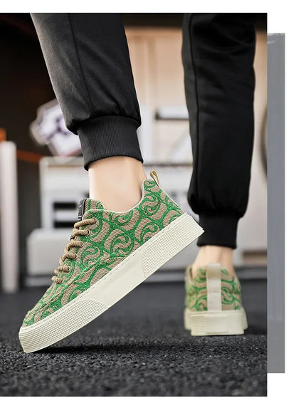 Casual Men's Canvas Shoes 2025 New Designer Men Skateboard Shoes Outdoor Breathable Flats Lace Up Walking Shoe Zapatillas Hombre - Xlam
