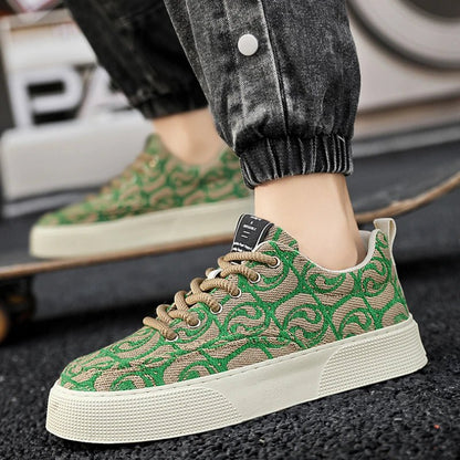 Casual Men's Canvas Shoes 2025 New Designer Men Skateboard Shoes Outdoor Breathable Flats Lace Up Walking Shoe Zapatillas Hombre - Xlam