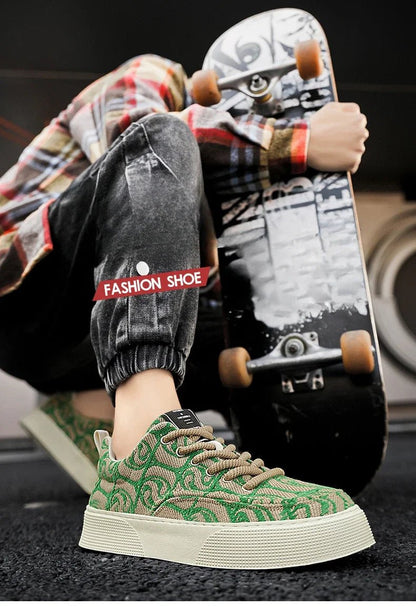 Casual Men's Canvas Shoes 2025 New Designer Men Skateboard Shoes Outdoor Breathable Flats Lace Up Walking Shoe Zapatillas Hombre - Xlam