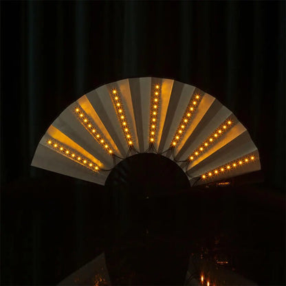 Glow Folding Led Fan Dancing Light Fan Night Show Halloween Christmas Rave Festival Accessories Glow In The Dark Party Supplies - Xlam
