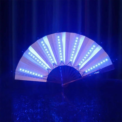 Glow Folding Led Fan Dancing Light Fan Night Show Halloween Christmas Rave Festival Accessories Glow In The Dark Party Supplies - Xlam