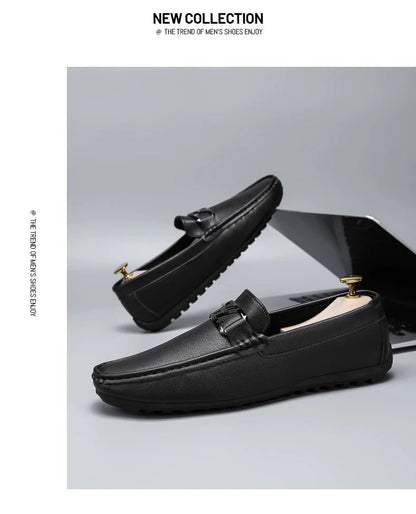 Luxury Brand Comfortable Men Moccasins Soft Male Driving Shoes Fashion Leather Men Casual Shoes Slip on Italian Formal Loafers - Xlam