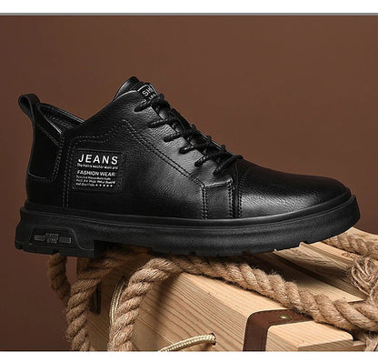 Men Genuine Leather Heightening Shoes Comfort Lace Up Casual Elevator Shoes Commerce Breathable Height Increase Insole 8CM Sport - Xlam