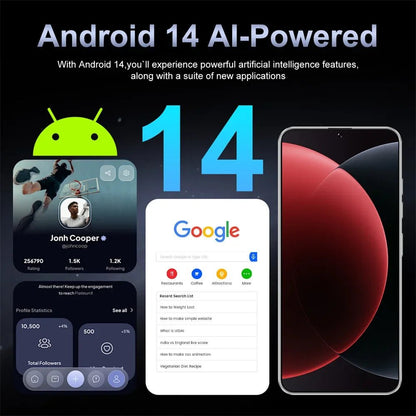 New M15 Ultra Original Cellphones 7.3inch Smartphone 4G 5G Dual SIM Mobile Phones Android 14 Global Version 8000mAh Cell Phone - Xlam