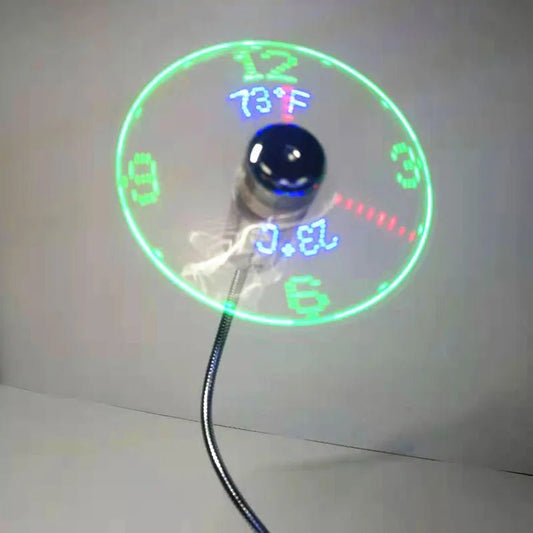 USB Fans Mini Time Display Creative Gft With LED Light New Cool Gadgets Products For Laptop PC Dropship 2025 - Xlam